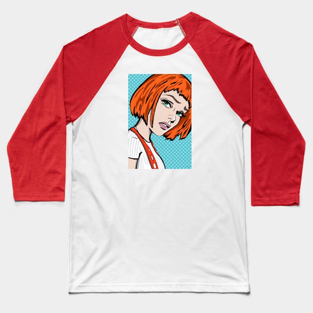 Leeloo Lichtenstein Baseball T-Shirt by FanboyMuseum
